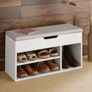 Wooden Grey Shoe Storage Cabinet With Seating by Lavishway | Shoe Cabinets-39048