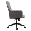 Tilt Linen Mid Back Office Chair in Grey by Lavishway | Fabric Chairs-42572