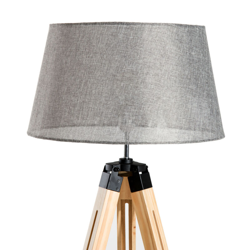 Classic Wooden Tripod Adjustable Floor Lamp by Lavishway | Floor Lamps-42482