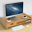 Bamboo Single Drawer Monitor Riser Stand by Lavishway | Reclaimed Wood Desks-43616