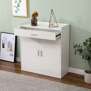 2 Door 1 Drawer White Shoe Storage Cabinet by Lavishway | Shoe Cabinets-43278