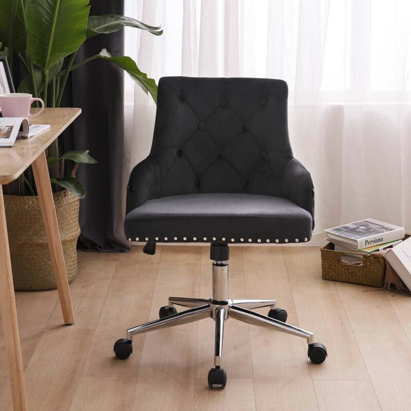 Adjustable Swivel Velvet Chair by Lavishway | Velvet Chairs-39288