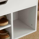 Wooden White Shoe Cabinet With Seating by Lavishway | Shoe Cabinets-38968