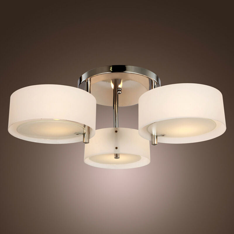 Acrylic 3 Lights Chrome Finish Ceiling Lamp by Lavishway | Pendant Lighting-42392