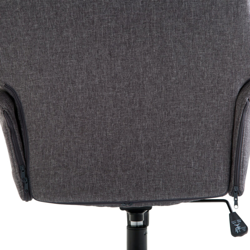 Tilt Linen Mid Back Office Chair in Grey by Lavishway | Fabric Chairs-42578