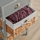 Basket Style Wooden Grey Chest of Drawers by Lavishway | Chest Of Drawers-43458