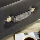 Pouffe Seat Velvet Storage Bench in Grey by Lavishway | Benches & Storage Benches-38579