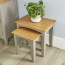Grey Painted Solid Wood Nest of 2 Side Tables by Lavishway | Nest of Tables-43210