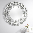 Decorative Silver Round Hallway Wall Mirror by Lavishway | Wall Mirrors-41626
