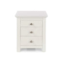 White Painted Bedside Table with Glass Top by Lavishway | Bedside Tables-38773