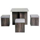 Set of 4 Ottomans Seats & Dining Table by Lavishway | Dining Table Set-44231