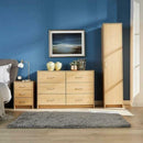 Oak Finish Single Door Narrow Wardrobe by Lavishway | Wardrobe-38728
