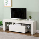 Gloss Front 130cm Wide TV Stand in White by Lavishway | TV Units Cabinets-43114