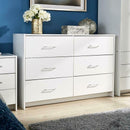 6 Drawers White Wide Chest of Drawers by Lavishway | Chest Of Drawers-38826