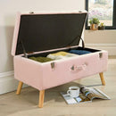 Velvet Pink Pouffe Seat Storage Bench by Lavishway | Benches & Storage Benches-38631