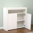 White High Gloss 2 Glass Doors Sideboard by Lavishway | Sideboards-39324