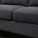 3-Seater L-shaped Linen-Look Sofa by Lavishway | Fabric Sofas-42637