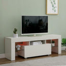 Gloss Front 130cm Wide TV Stand in White by Lavishway | TV Units Cabinets-43111
