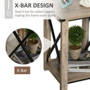 Two-Tier Elegant Side Table in Oak Brown by Lavishway | Side Tables-42585