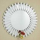 Starburst Design Round Frameless Wall Mirror by Lavishway | Wall Mirrors-38656