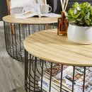 Wooden Top End Table with Metal Frame in Pair by Lavishway | Side Tables-43222