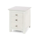White Painted Bedside Table with Glass Top by Lavishway | Bedside Tables-38774