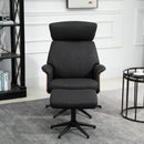 Faux Leather Armchair with Footrest - Black by Lavishway | Recliner Armchairs-43649