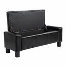 Faux Leather Ottoman & Storage Chest in Black by Lavishway | Benches & Storage Benches-42537