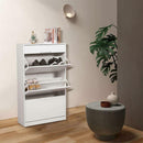 3 Tilting Doors White Shoe Storage Cupboard by Lavishway | Shoe Cabinets-38952