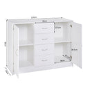 4 Drawers 2 Doors Cupboard in White by Lavishway | Bedroom-39097