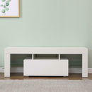 Gloss Front 130cm Wide TV Stand in White by Lavishway | TV Units Cabinets-43117
