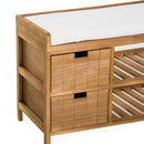 Cushioned Seat Wooden Shoe Storage Bench by Lavishway | Shoe Cabinets-42426