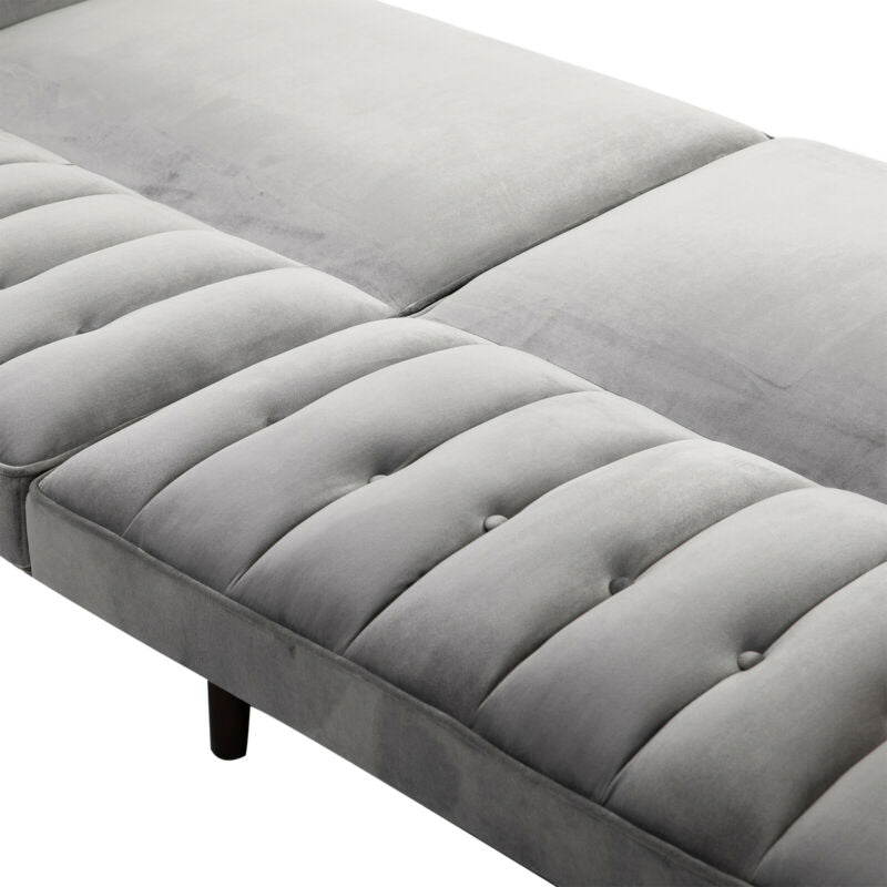 Convertible Recliner Grey Sofa Bed by Lavishway | Velvet Sofa-44281