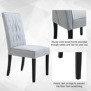 Tufted Fabric Dining Chair With Wooden Legs by Lavishway | Dining Chairs-43625