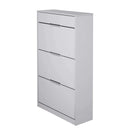 3 Tilting Doors Grey Shoe Storage Cupboard by Lavishway | Shoe Cabinets-38933