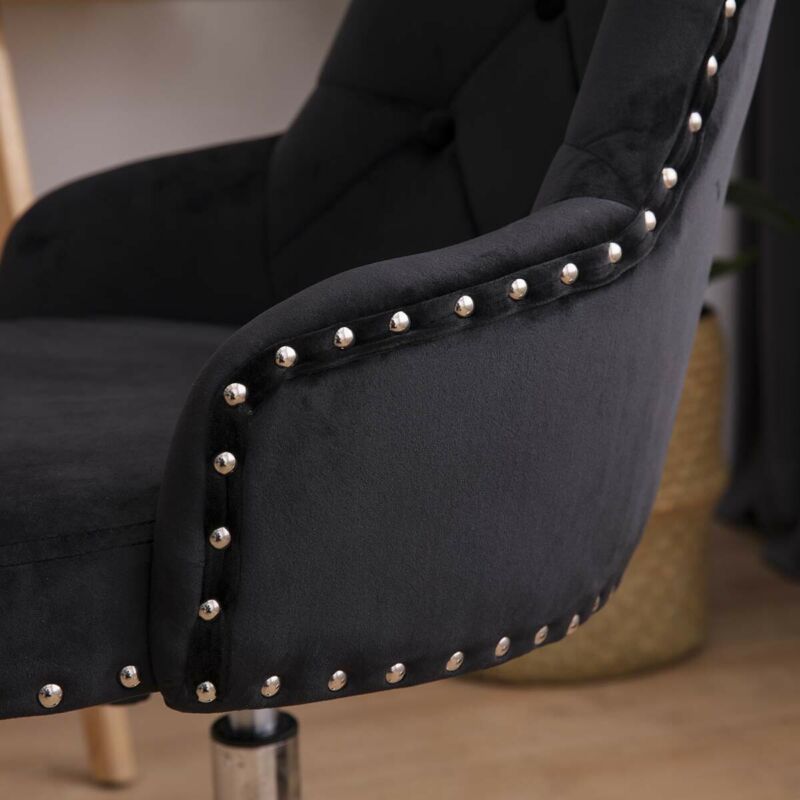 Adjustable Swivel Velvet Chair by Lavishway | Velvet Chairs-39291