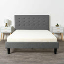Grey Double Bed Frame With Mattress by Lavishway | Fabric Beds-39159