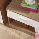 White Gloss Oak Bedside Cabinet by Lavishway | Bedside Tables-43505