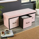 3 Drawer Pink Velvet Storage Bench by Lavishway | Benches & Storage Benches-38625