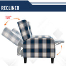 Plaid Upholstered Reclining Armchair by Lavishway | Recliner Armchairs-43609