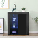 Black 1 Glass Door 6 Shelves Sideboard by Lavishway | Sideboards-43168