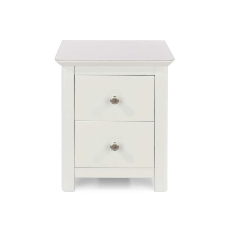 White Painted 2 Drawer Bedside Table by Lavishway | Bedside Tables-38777
