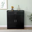2 Door 1 Drawer Black Shoe Storage Cabinet by Lavishway | Shoe Cabinets-38943