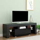 Gloss Front 130cm Wide TV Stand in Black by Lavishway | TV Units Cabinets-43078