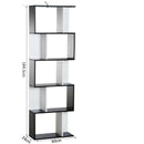 5 Tier S Shape Display Shelving Unit In Black by Lavishway | Book Shelves and Cabinets-44765