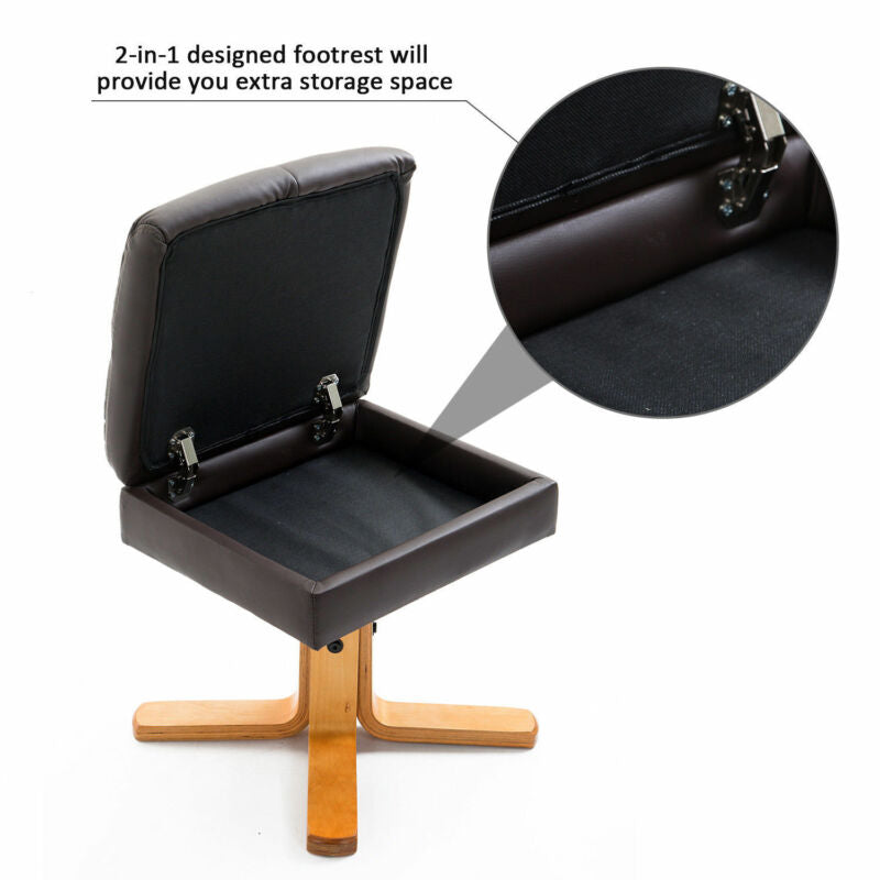 Recliner Brown Footrest Armchair by Lavishway | Recliner Armchairs-39233