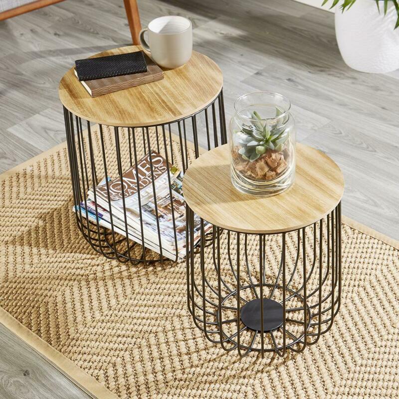 Pair of Wooden Top Side & End Table by Lavishway | Side Tables-43148