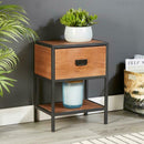 1 Drawer Dark Brown Side Table by Lavishway | Side Tables-43435