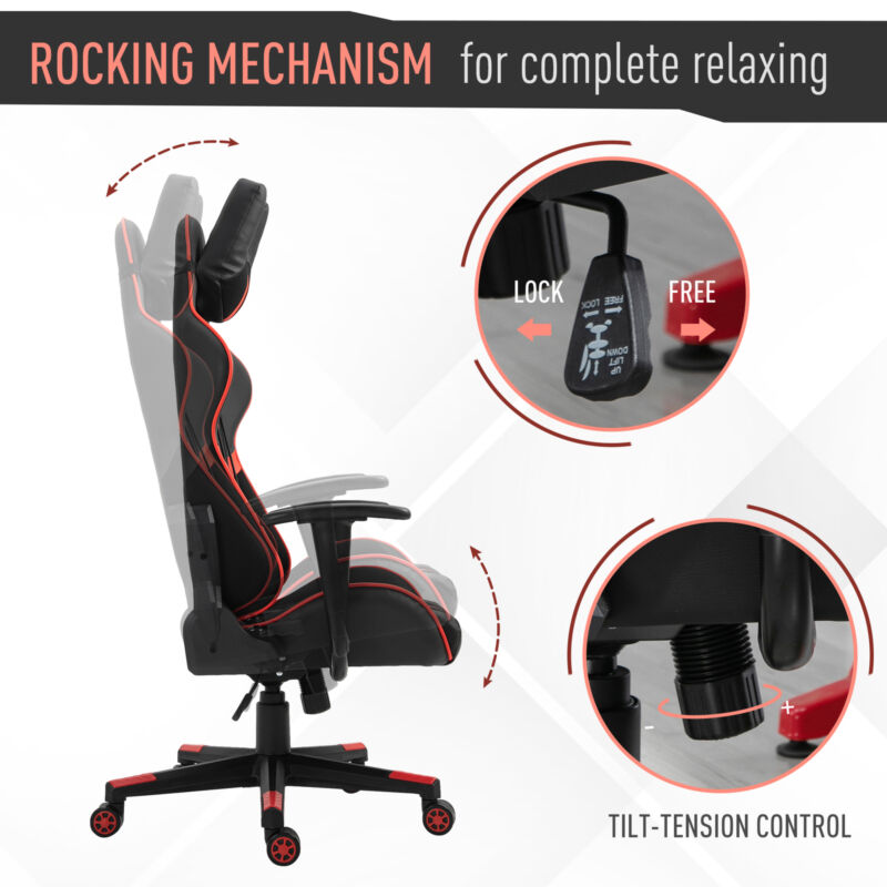 Gaming Head Back Pillow Reclining Chair by Lavishway | Gaming Chairs-42622