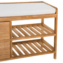 Cushioned Seat Wooden Shoe Storage Bench by Lavishway | Shoe Cabinets-42431